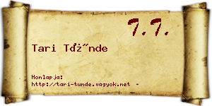 Tari Tünde névjegykártya
