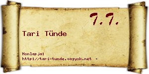 Tari Tünde névjegykártya
